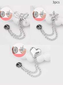 1/3/5pcs Multi-Functional Plastic & Metal Clothing And Trouser Leg Clips, Star-Shaped, Heart-Shaped, And Bow-Knot Faux Pearl Design, Non-Slip Pant Length Adjuster, Prevents Trouser Legs From Dragging On The Ground, Suitable For Jeans, - Multicolor - View 22