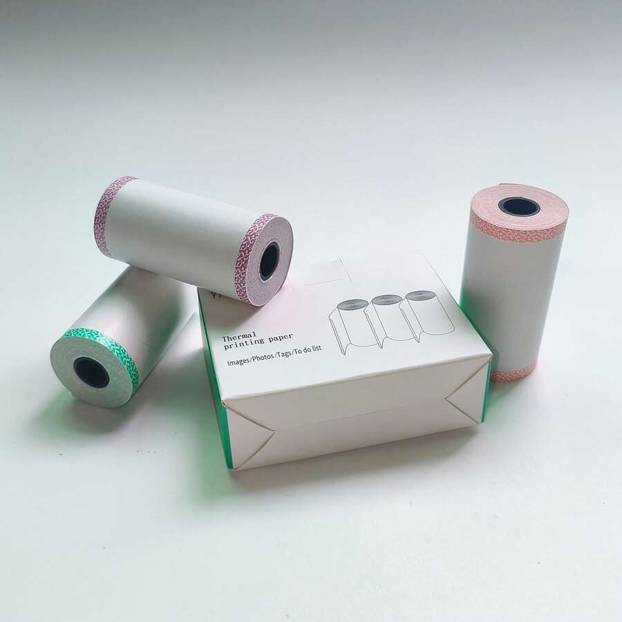 5.7cm Width * 3m Length Continuous Roll - Fits Most Mini Portable Thermal Label Printers; No Pre-Cut Sheets, Tear To Any Custom Length You Need. - Multicolor - View 1