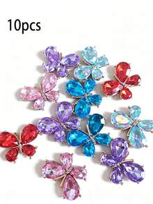 10 Random Transparent Acrylic Dreamy Colorful Butterflies, Suitable For DIY Jewelry Making, Clothing Accessories, Keychains, Phone Cases, Car Decorations, And Crafts. - Mixed Butterflies - View 7