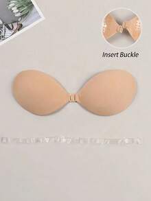 1pc Halter Bra With 10pcs Flower-Shaped Non-Woven Nipple Covers, Atmospheric Outfit Style, Matte Surface Material, Rounded Water Drop Contour, Equipped With Adjustable Transparent Straps, Enhancing Upper Body Lines - Multicolor - View 6