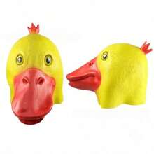 1pc Halloween Latex Animal Head Mask, Funny Goat, Yellow Duck Mask Party Cosplay Prop - Multi-color - View 8