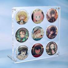 Anime Character Badge Acrylic Display Stand, Suitable For 58mm Badges, Multiple Styles To Choose From, Highly Transparent, Dustproof And Thickened, Can Be Used For Anime Merchandise And Series Badge Display Bricks - Black and White - View 5