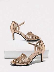 Women Heeled Sandals - Champagne - View 6