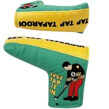 Golf Blade Putter Headcover | Soft Velvet Lining | Double-Sided Pattern | Scratch-Resistant PU Leather | Fits Most Blade Putters - Black - View 10