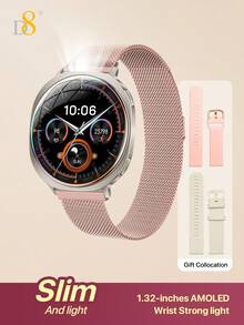 Jam Tangan Pintar Layar Lengkung D8, Bodi Ringan & Lincah Ultra Tipis dengan Desain Bola Ganda, Layar Sentuh Penuh AMOLED Anti-Silau Kecerahan Tinggi 1,32 Inci, Tahan Air IP68 untuk Berenang, Berlari, dan Olahraga, Pelacakan Kebugaran Sepanjang Hari, Kompatibel dengan Android & iOS - View 16