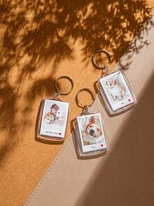 Customized Keychain, Personalized Photo Acrylic Keychain, Customized Couple Keychain, Photo Keyring, Youth Commemorative Gift, Souvenir For Family And Friends - Multicolor - View 5