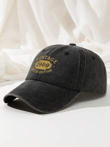 1pc Vintage 2000 Limited Edition Baseball Cap, Washed Polyester Dad Hat For Men Women, Retro 2000 Birthday Gifts Distressed Trucker Cap Sun Hat - A - View 6
