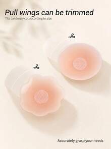 6pcs Women's Silicone Lift-Up Nipple Covers, Reusable Breast Pads, Self-Adhesive Invisible Nipple Covers, Suitable For Various Occasion - Round/flower-shaped Silicone Lifting - View 3