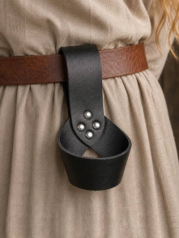 1pc Vintage PU Leather Sword Frog Medieval Sword Scabbard Role Playing Renaissance Fairs LARP Party Prop