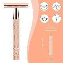 Rose Gold Double Edge Razor, 10 Blades, Unisex, Reusable, Suitable For Home And Travel - Safety Razor - View 2