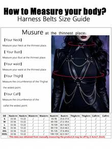 1pc Women's Black Punk Style Heart Halter Neck Tie-Up Bust Multi-Layer Chain Decor Vest Strap Harness, Suitable For Halloween Carnival Party Outfit - Black - View 5