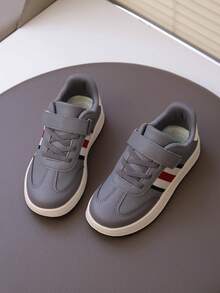 New Boys' Sports Shoes With Hook-And-Loop, Comfortable Flat Sole, German Training Shoes - Grey - View 6