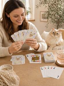 Custom Photo Playing Cards, Personalized Pet Photo Card Deck With Watercolor Portrait, Custom Pet Portrait Cards, Game Night Keepsake, Family Card Game, Pet Lovers Gift, Dog And Cat Owners Birthday Gift, Personalized Pet Lover Present - Multicolor - View 11