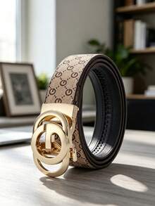 Premium Men's Belt, Alloy Letter G Pattern Automatic Buckle, Luxury Design, Suitable For Business And Casual Wear, High-End Outfit Matching - Multicolor - View 1
