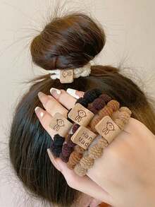 10 High-Elastic Adorable Bear Designs, Simple And Versatile Women's Hair Ties, Perfect For Daily Wear And Mother's Day Gifts - Multicolor - View 2