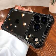 SKJL Luxury Electroplate Shockproof Transparent Phone Case Compatible With Iphone 17 17Pro 17 Pro Max 18 18Pro 18Pro Max Plus Air Clear Bumper Cases Cover - Black - View 2