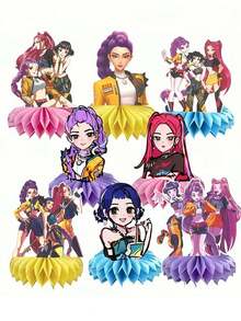 Mattel Kpop Demon Hunter Honeycomb Decor Birthday Party Tabletop Decoration Honeycomb Stand Party Gathering Scene Paper Honeycomb - View 4