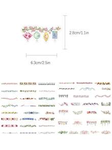 50pcs Lace Stickers For Notebook, Planner, Diary, Scrapbook, Tablet, Luggage, Laptop, Holiday Doodle, Self-Adhesive Sealing Stickers - Lace - View 6