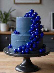 28Pcs Foam Ball Cake Decorations DIY Foam Cake Balls Baking Decor Suitable For Wedding Cake Topper Graduation Party Supplies Party Supplies - Blue Suit - View 2