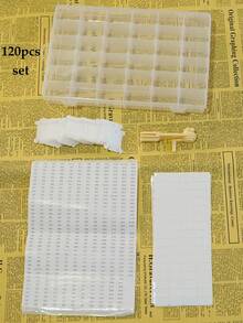 Bộ 90/120 cuộn chỉ thêu chữ thập bằng nhựa, hộp đựng cuộn chỉ thêu bằng nhựa, phù hợp cho thủ công thêu chữ thập DIY và lưu trữ đồ may vá - Trắng - Xem 10