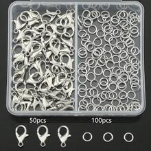 150pcs DIY Jewelry Clasps Accessories, Includes Lobster Clasps And Jump Rings, Suitable For DIY Woven Jewelry, Necklaces, Bracelets, Anklets, Bags, Keychains, Spring Connectors, Phone Chain End Clasps, Pendant Hooks, DIY Jewelry Making Materials - DIY - View 11
