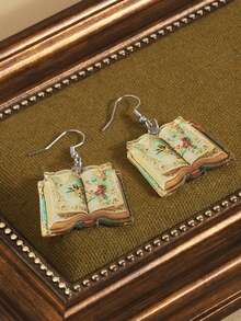 Light Luxury Minimalist Casual Creative Design Book Hat Personalized Earrings - Multicolor - View 2