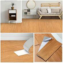 10/20 Pcs Set 40x15cm/15.75x5.91inch 0.6m²/1.2m² Peel And Stick Floor Stickers, Wood Grain Vinyl Flooring Stickers, PVC Wood Grain Floor Decals, Furniture Floor Decor, For Bedroom, Kitchen, Living Room And Hotel - Multicolor - View 11