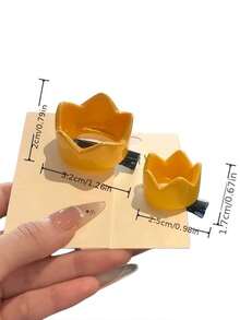 2pcs Women's Simulation Yellow Cute Small Crown Alligator Hair Clip Character Prop Accessory Princess Birthday Prince Crown Hair Clip Cosplay Character Prop Accessory Suitable For Daily Use Hair Accessory Hair Clip - Multicolor - View 6