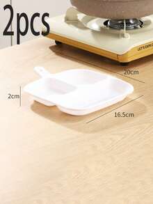 3-Compartment Prep Tray With Hanging Hole, Kitchen Onion Ginger Garlic Ingredient Divider Dish, Wall-Mountable Spill-Proof Condiment Tray, Hot Pot Prep Divided Plate - Multicolor - View 8