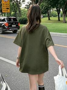 Women T-Shirts - Army Green - View 3