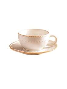 1 Set 230ML Ceramic Coffee Cup & Saucer Set, Includes Home Drinking Cup, Afternoon Tea Cup, Ideal Gift For Any Occasion - Multicolor - View 7