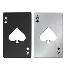 Poker Card Ace Spade A Beer Bottle Opener Stainless Steel Card-Style Beer Opener Portable Creative Pocket Bottle Opener Tool, Party Fun Opening Tool, Best Gift To Give, Most Satisfying Gift - Multicolor - View 5
