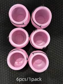 6pcs Mini Witch Cauldron With Handle, Pink & Black Halloween Small Candy Bucket, Trick Or Treat Pot, Tabletop Decor, Party Favor Container, Halloween Miniature Prop For Home Party Decoration - Multicolor - View 14