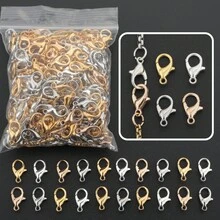 100pcs Random Mixed Color Lobster Clasp, Suitable For DIY Phone Chain End Clasp, Jewelry Clasp, Necklace, Bracelet, Anklet, Jewelry Making, Keychain, Bag Pendant, Accessory Making Material, DIY Jewelry Making Parts - Lobster Claw Clasp - View 9
