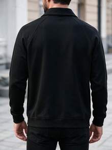 Men's Executive Jacket, Fashion Business Casual Sweatshirt, Lightweight, Suitable For Spring And Autumn, Office Or Casual Outings And Commuting - Black - View 4