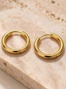 eTel LiKe 1 Pair Fashion Geometric Hoop Earrings, Suitable For Women's Daily Wear - Silver - View 7