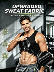 ARUNOW Men's Pullover Sweat Vest, Summer Sports Sauna Suit, Autumn/Winter Base Layer Tank Top, Christmas Thanksgiving Valentine's Day Gift For Sports Enthusiasts - Gold - View 2