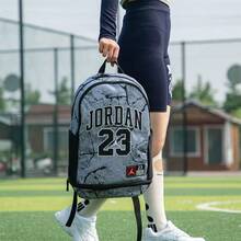 Ransel Nike Jordan Sport Casual dengan Resleting, Bahan Poliester, Ukuran Sedang, Unisex, Abu-abu - Grey - View 2
