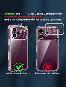 4pcs Full Coverage Camera Lens Protector Film, Suitable For 18 PRO MAX/18PRO/17 PRO MAX/17PRO/17/16 Pro Max/17 Air/15/14/13/12/11, Accessory Rear Lens Glass, Shockproof - Clear - View 4