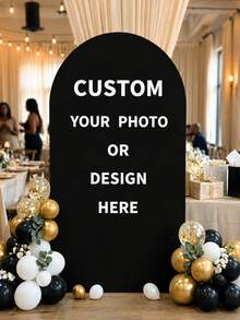 Customized Happy Birthday Arch Cover - Customizable With Exclusive Photo/Name/Age/Date, For Display With Arch Frame (Frame Not Included), Suitable For Family Celebrations/Banquet, Applicable For Birthday, Theme Party And Wedding; Suitable For Indoor And Outdoor Use, Ideal For Graduation, Christmas, Halloween, Valentine's Day, Mother's Day And Other Occasions - Multicolor - View 8