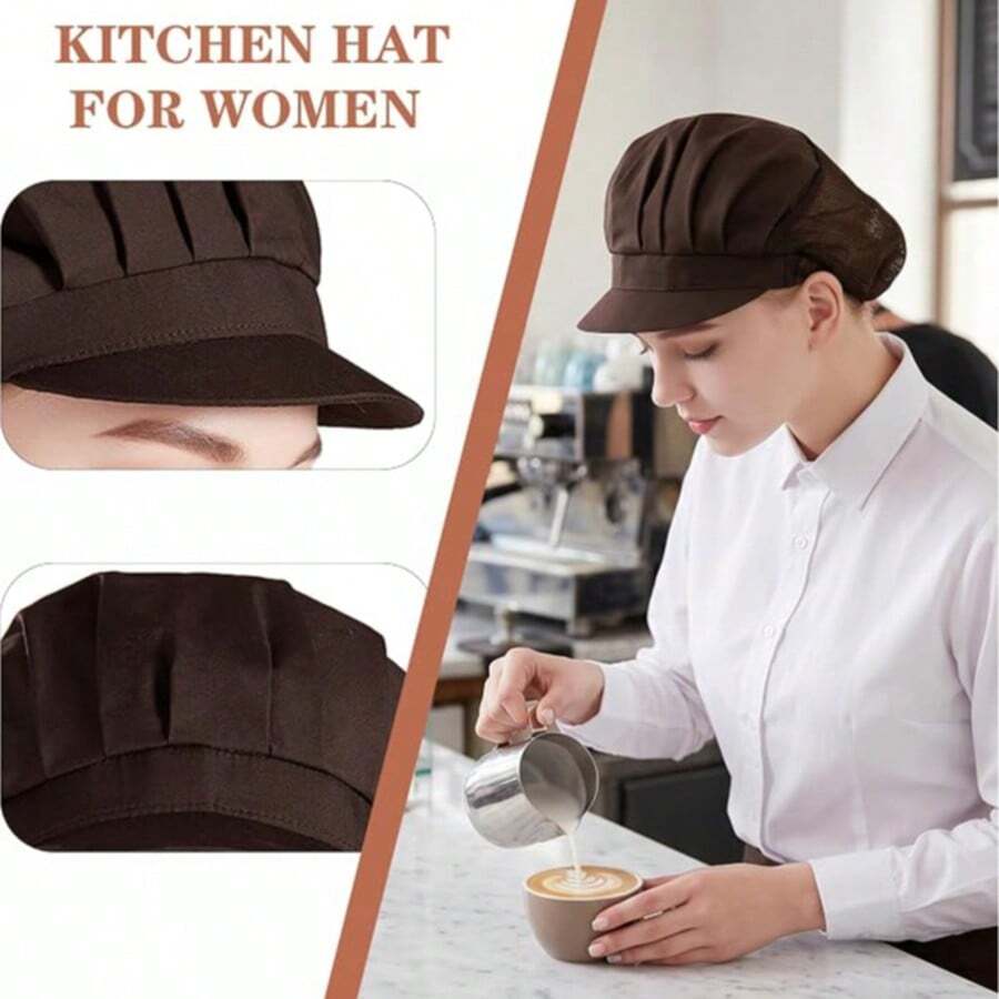 Nanxson 1pc Chef Hat Kitchen Cooking Chef Hat Catering Service Hair Net, Adjustable Cooking Chef Hat, Bathroom Dry Hair Cap, Reusable With Brim Server Hat