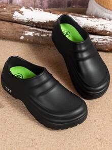 Sepatu Loafers Slip-On EVA Pria dan Wanita Sol Tebal Sandal Rumah Sepatu Rumah Sakit Sepatu Dapur Sepatu Kerja - Hitam - View 6
