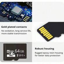 1 PC 512GB/256GB/128GB/64GB/32GB/16GB High-Speed Flash TF Card With Adapter - U3 C10 Memory For Tablet, Camera, Mobile Phone, Laptop, PC, Car Audio, Game Console - Aesthetic Memory Card Design | Durable Construction, Memory Cards For Digital Camera - Adapter Set - View 2