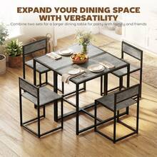 Dining Table And Chairs Set 2, Dining Room Sets, Rectangular Space Saving Table And 2 Chairs Compact Kitchens, Steel Frame, On-Site - Charcoal + Engineered Wood - View 7