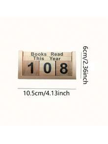 1pc Vintage Creative Wooden Flip Annual Reading Counter Desktop Decor Ornament, For Home Decor, Study Room Decor, Best Holiday Gift - Multicolor - View 2