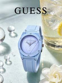 GUESS U0979L5 Women Cute Quartz Watch Soft Pink Silicone Strap Embossed Triangle Logo Dial 3ATM Youth‑Vibe Fashion Gift Wrist Watch For Ladies U0979L5 - one-size - View 3