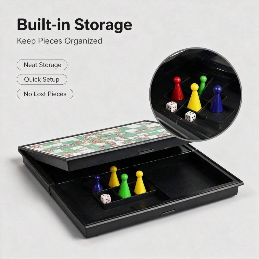 10 Set Permainan Papan Ular Tangga Magnetik Portabel Ukuran Besar, Bidak Permainan Ular Tangga 3D, Papan Permainan Lipat, Hadiah Pesta Liburan, Natal, Tahun Baru, Ulang Tahun, Warna Acak, Hadiah Natal, Kado, Suvenir - MultiWarna - View 1