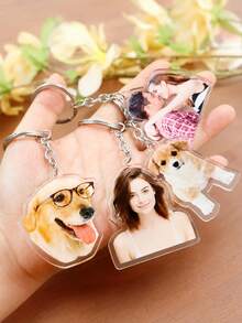 Acrylic Photo Keychain B2 - Customized Acrylic Photo Keychain, Personalized Keychain, Custom Bag Charm, Customizable Pet/Couple/Family Photos, Birthday Gift, Women's Keychain, Valentine's Day, Anniversary, Unique Gift - Multicolor - View 3