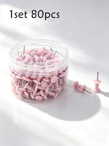 200pcs Colorful Drawing Pins, Minimalist Multi-Functional Push Pins, Suitable For School, Office, Photo Fixing (Random Color) - A - View 11