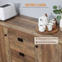 Modern White And Gold Sideboard On-Site - Rustic Brown + Engineered Wood - View 5